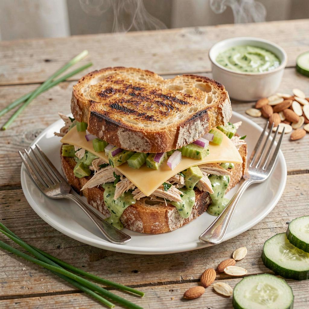 Herby Chicken Avocado Cucumber Stack