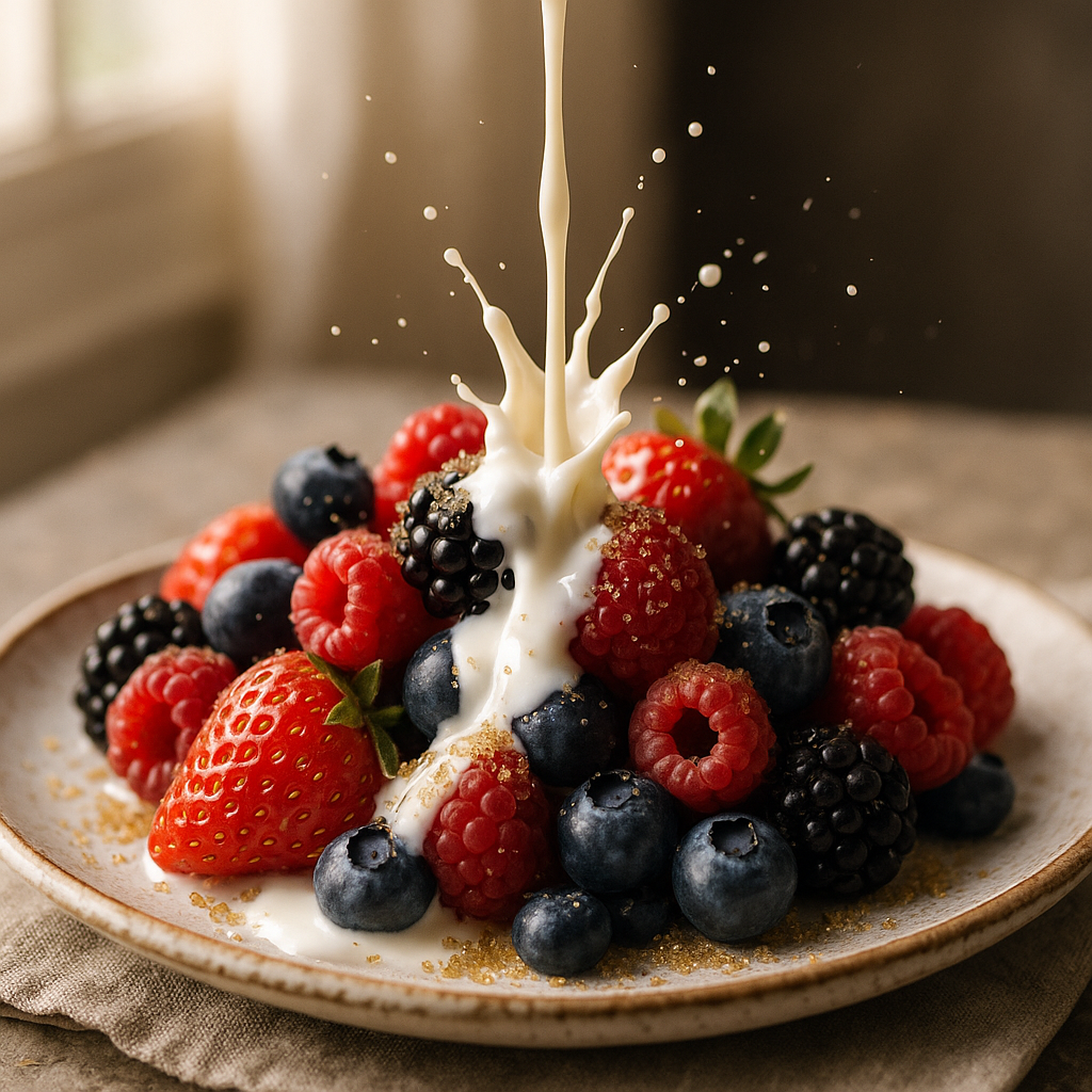 Mixed Berries with Heavy Cream